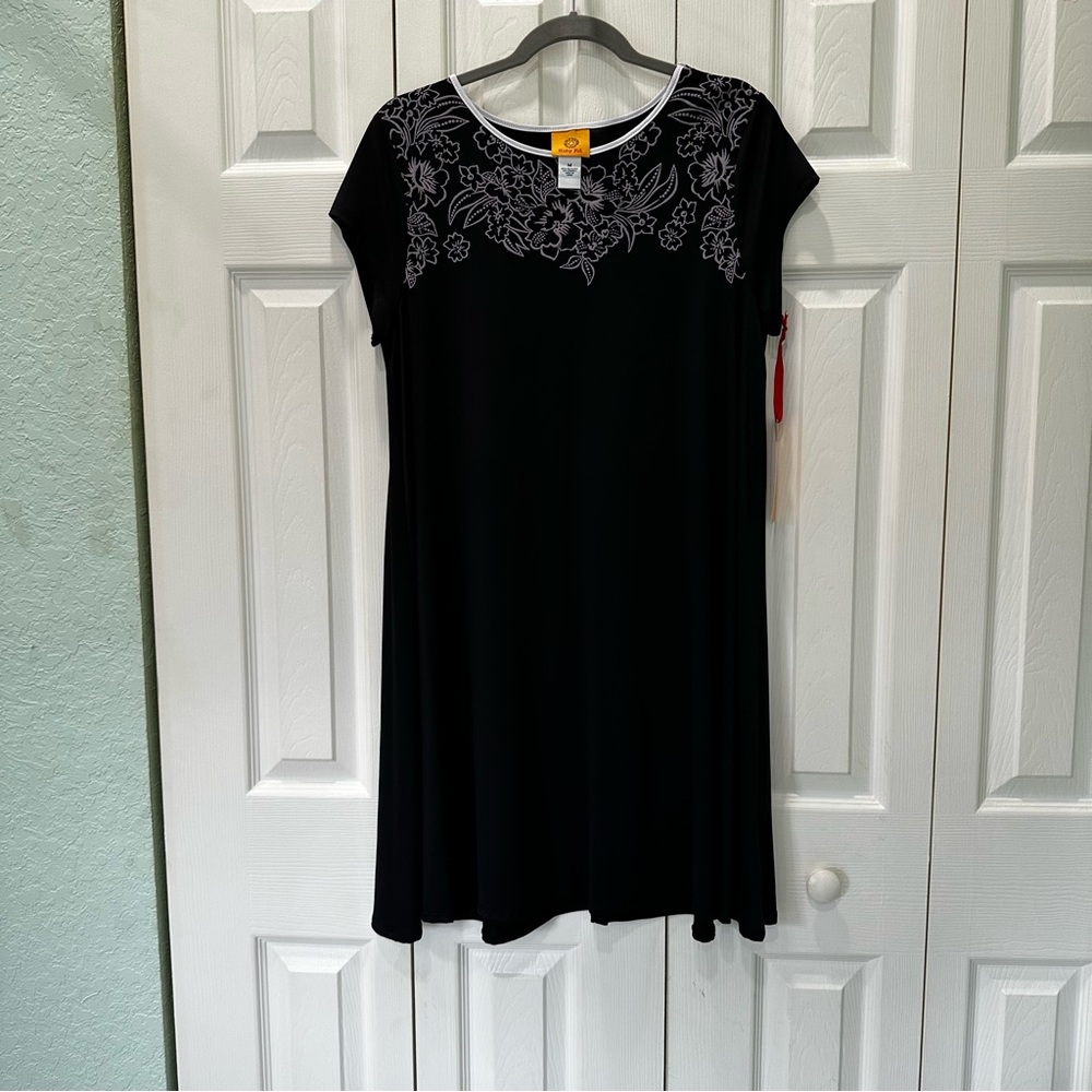 Ruby Rd. Black Dress with Floral Detail